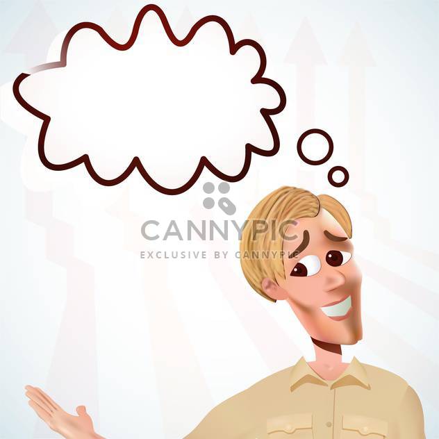 smiling young man with speech bubble - vector gratuit #134994 