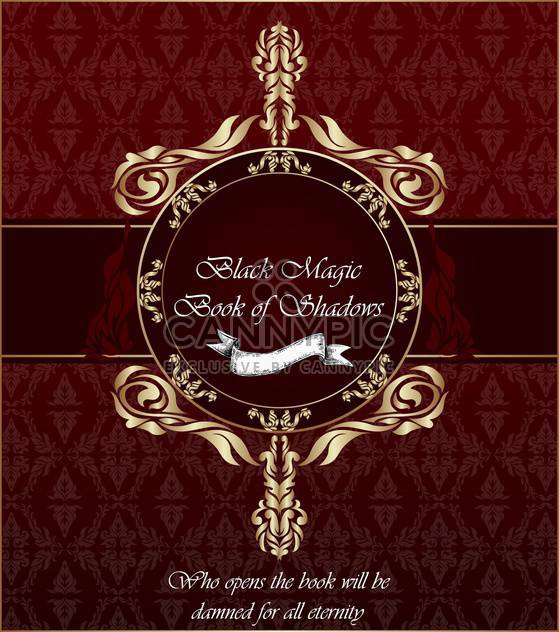 vintage background with gold and red template - vector gratuit #135044 