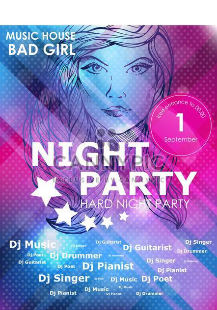 night party design poster with fashion girl - бесплатный vector #135194