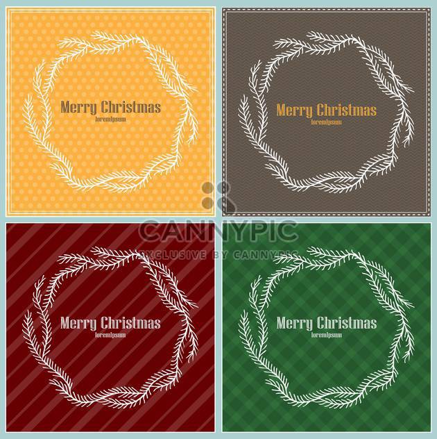Set of Christmas holiday frames - vector gratuit #135304 