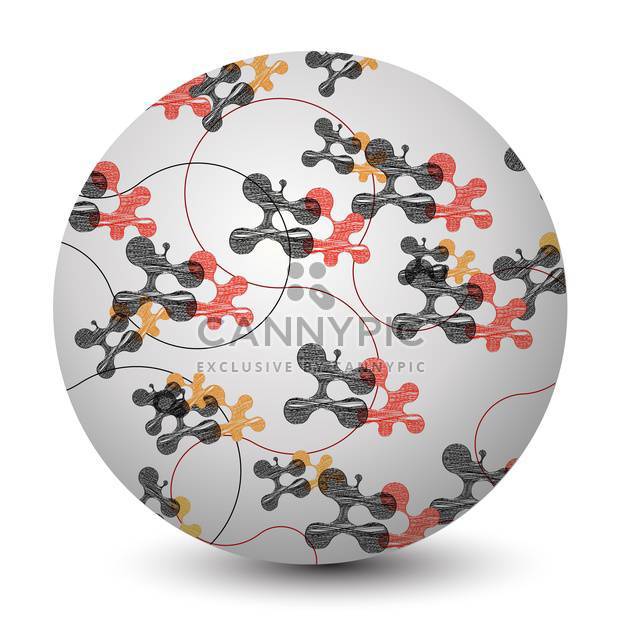 Vector illustration of abstract round sphere with molecules on white background - бесплатный vector #125864