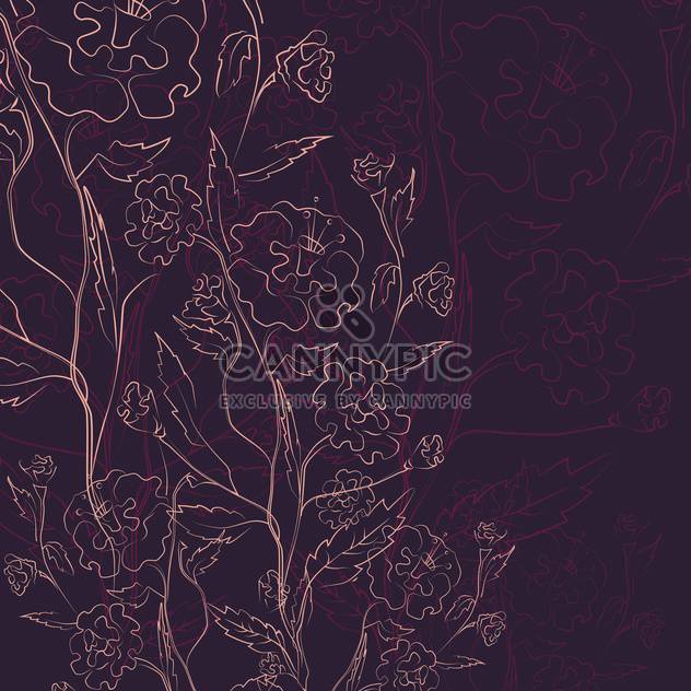 Vector illustration of floral vintage dark background - vector gratuit #126014 