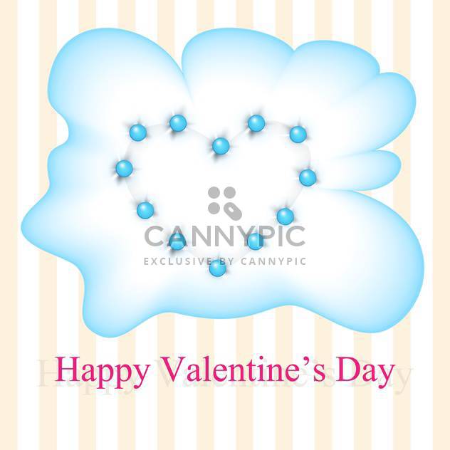 Vector greeting card for Valentine's day with blue heart in cloud - Free vector #126224