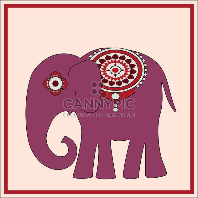 Vector background with exotic huge elephant with floral ornament on pink background - Kostenloses vector #126234