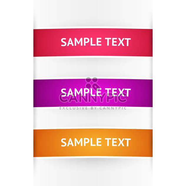 Vector colored banners on white background with text place - vector gratuit #126374 