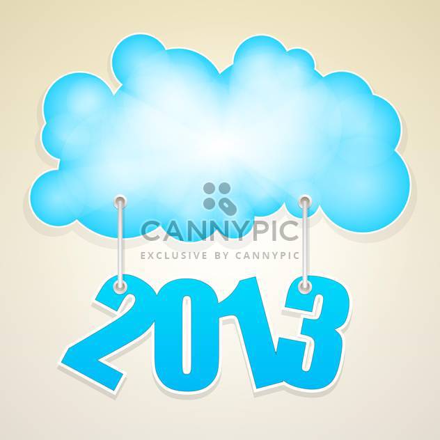 Vector blue cloud with numbers of new year 2013 - vector gratuit #126514 