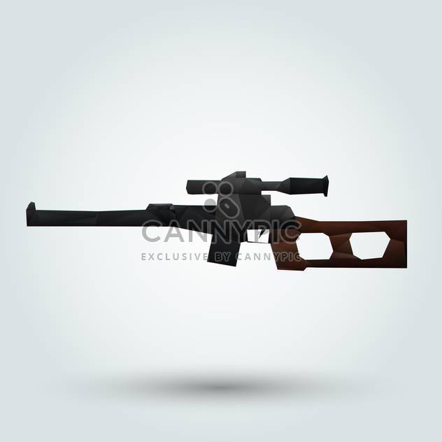 Abstract rifle with telescopic sight on white background - vector gratuit #126724 