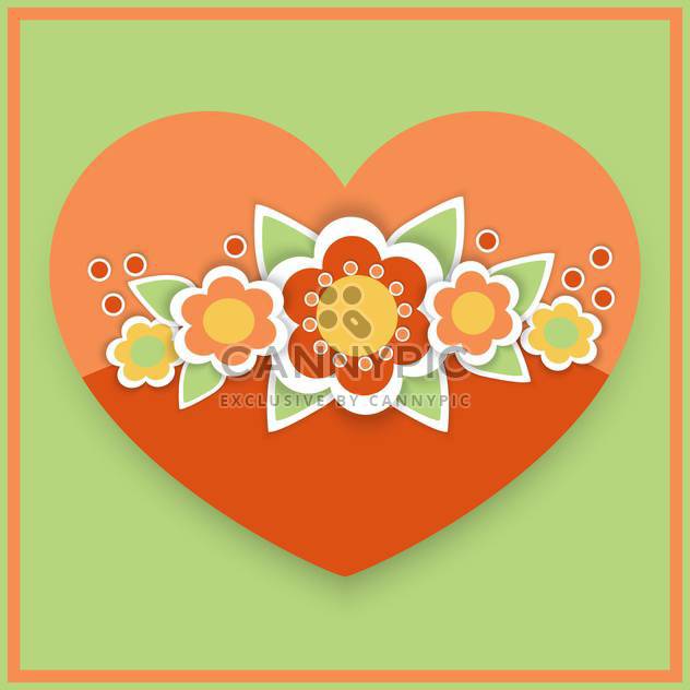 Vector greeting card with floral heart - Kostenloses vector #126784