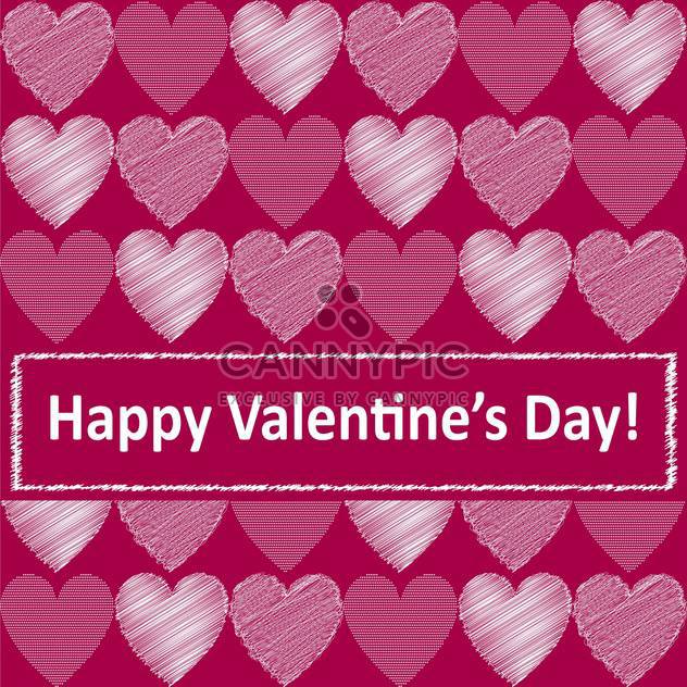 Vector pink background with cute hearts for valentine card - бесплатный vector #126934