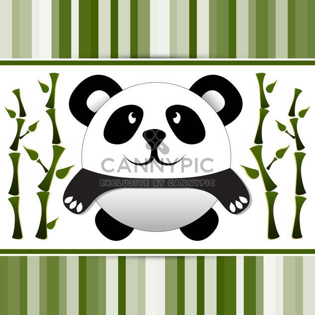 Vector illustration of cute little panda and bamboo - Free vector #127094