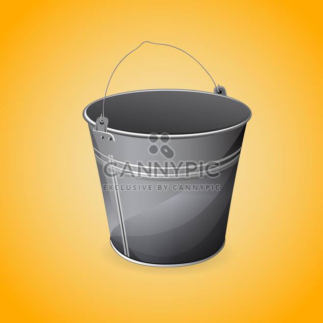 Vector illustration of gray bucket on orange background - бесплатный vector #127144