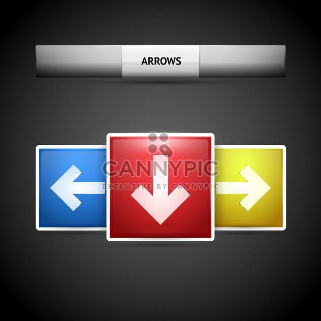 Vector arrow buttons on black background - Free vector #127384