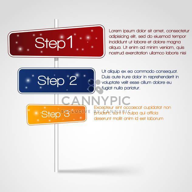 Web Design with three steps and text place - Kostenloses vector #127454