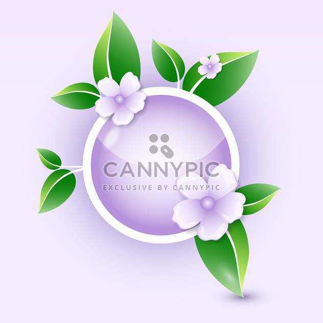 vector illustration of round shaped floral icon with green leaves - Kostenloses vector #127824
