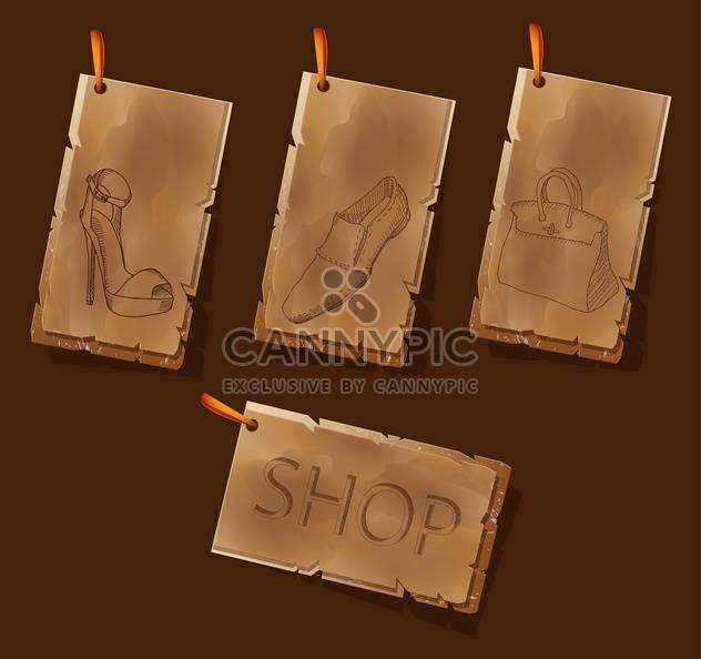 Vector vintage brown shopping labels - Free vector #127864