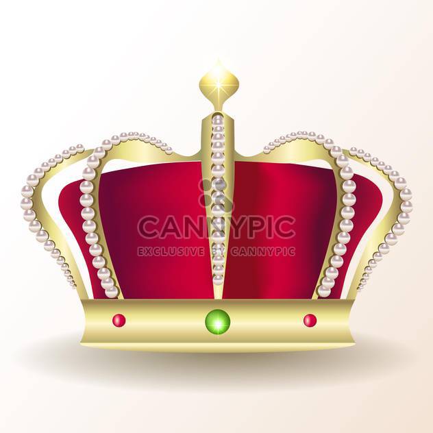 Gold royal crown vector icon, isolated on white background - Kostenloses vector #128144