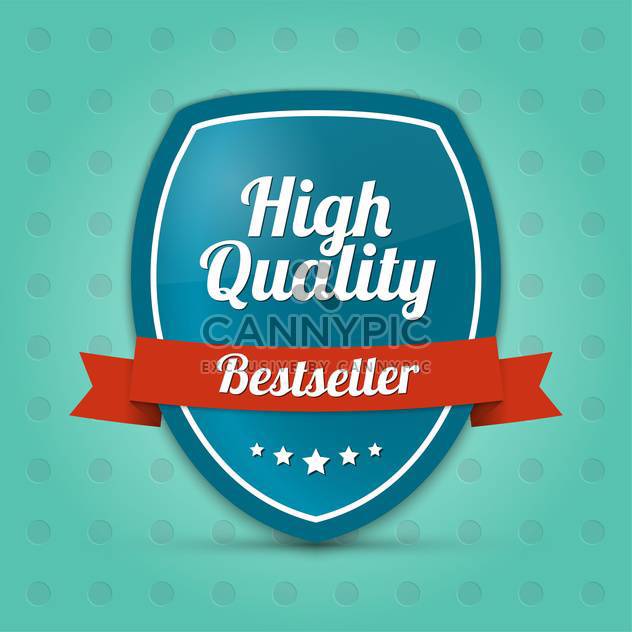 Vector label shield with text high quality bestseller - vector gratuit #128444 