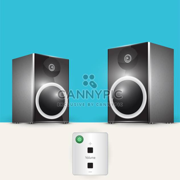 Vector illustration of audio system, music center with remote control - Kostenloses vector #128594