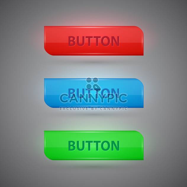 Vector set of colorful buttons on grey background - Kostenloses vector #128834