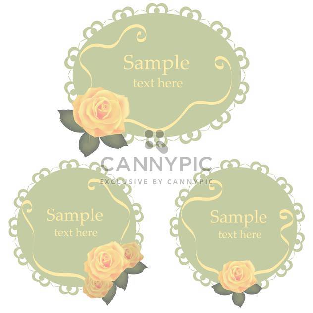 Vector floral lace frames with roses - Kostenloses vector #128854
