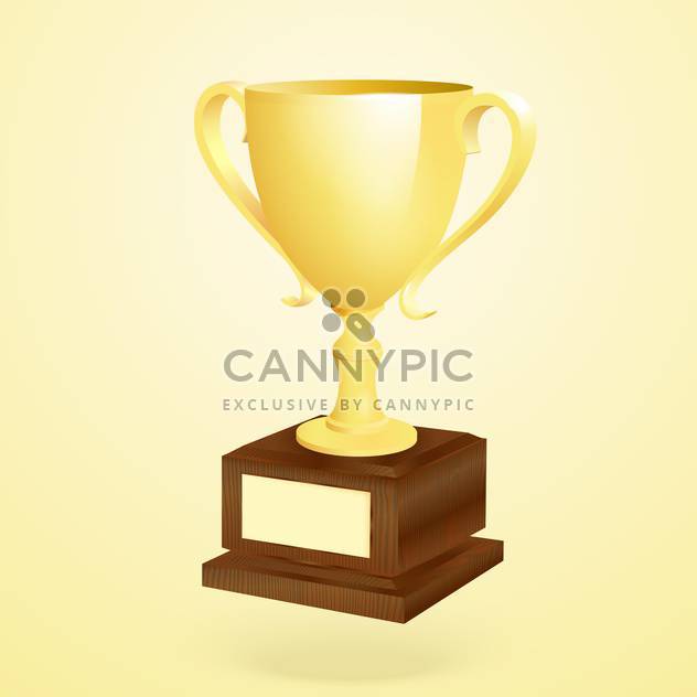 Vector illustration of golden trophy on golden background - бесплатный vector #128914