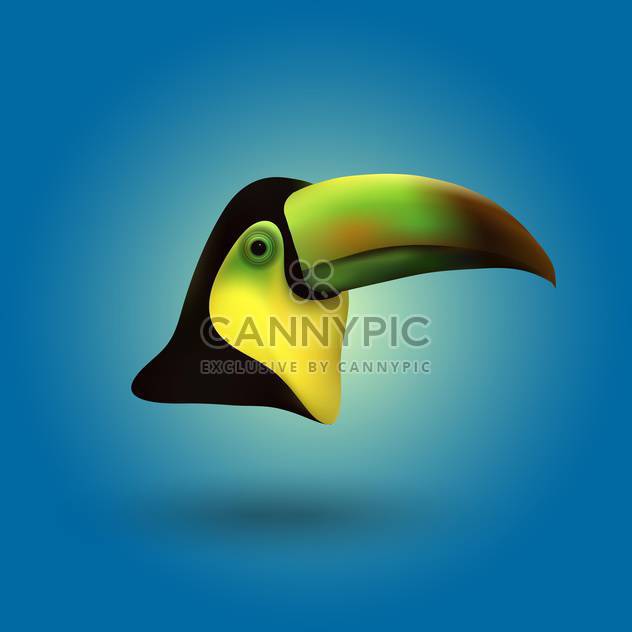 Vector toucan head illustration on blue background - Kostenloses vector #128944