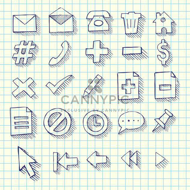 Vector sketchy doodle web computer icons set - Free vector #129314