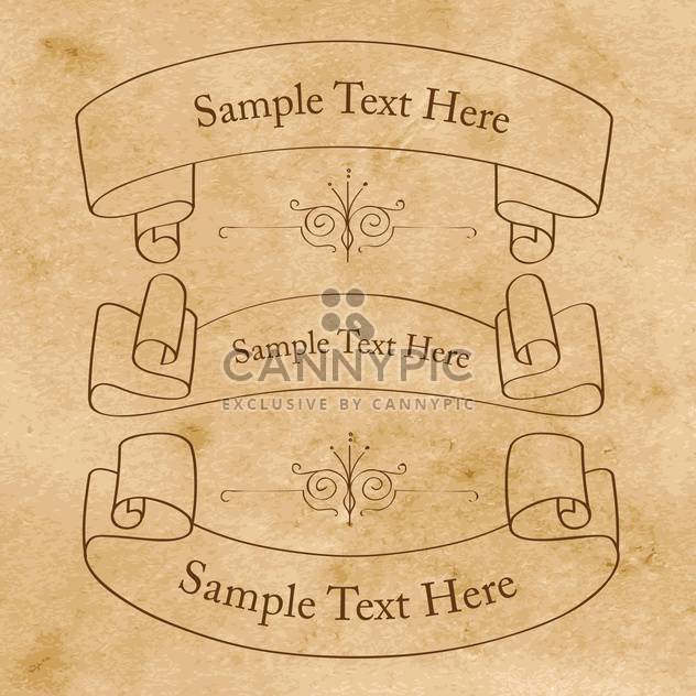 Vector vintage banners on paper background - Free vector #129454