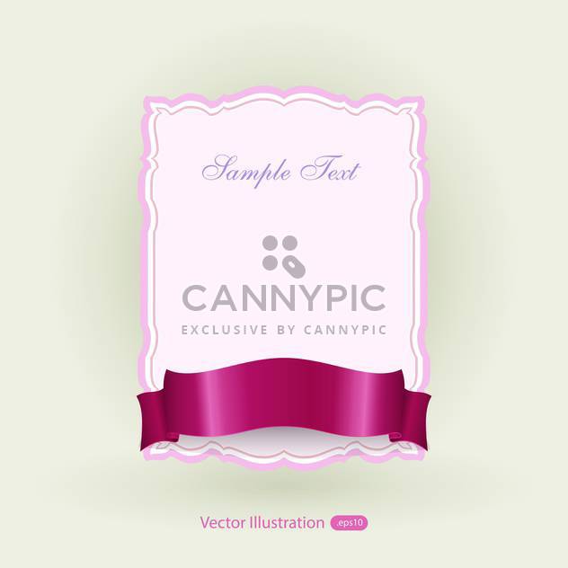 Vector pink banner with red ribbon - vector gratuit #129474 