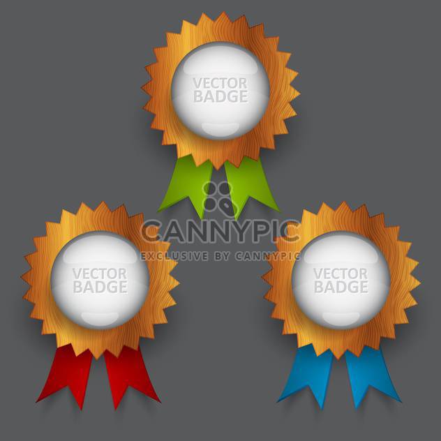 Vector set of badges with ribbons - бесплатный vector #129634