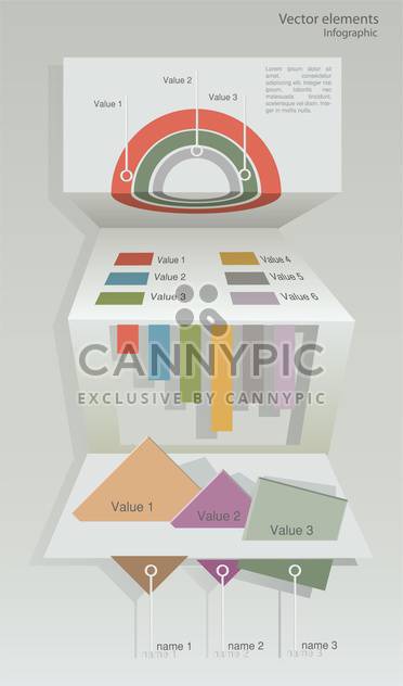 Vector paper origami infographic elements - vector gratuit #129724 