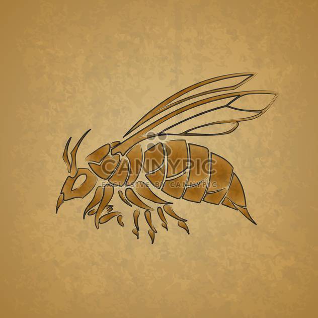 Vector illustration of yellow bee on yellow background - бесплатный vector #129734