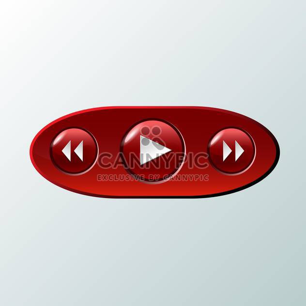 Vector illustration of red media buttons - vector gratuit #129844 