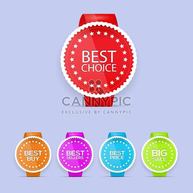 Vector set of colorful best choice labels - vector gratuit #129924 