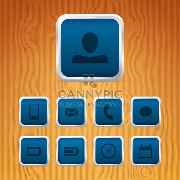Basic web icons on square buttons - vector gratuit #129934 