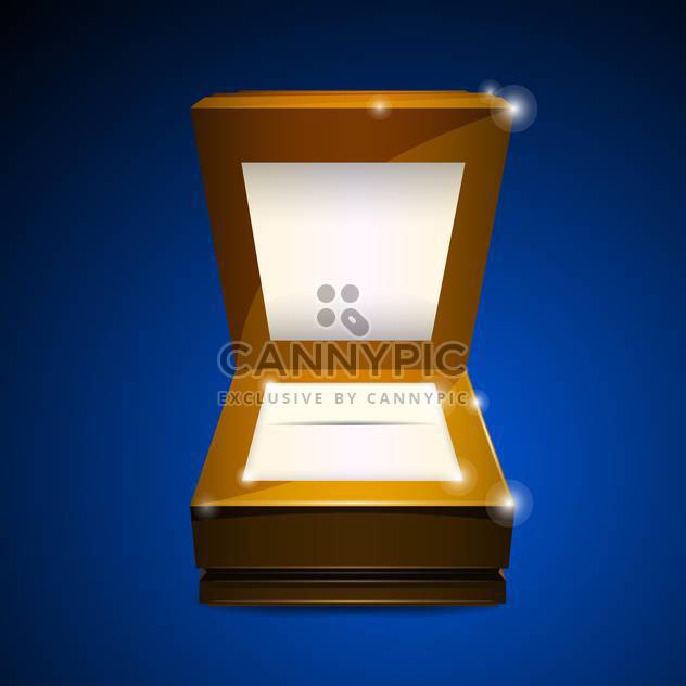 Vector illustration of open wooden box on blue background - Free vector #129944