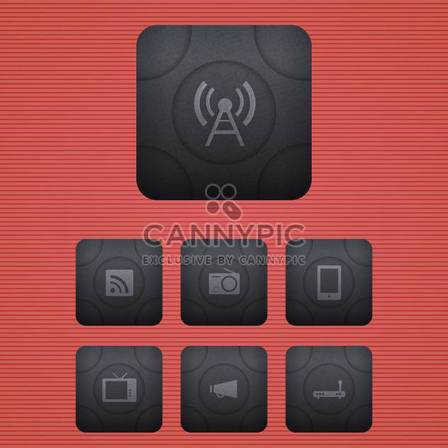 Vector communication icons set on red background - vector #130154 gratis