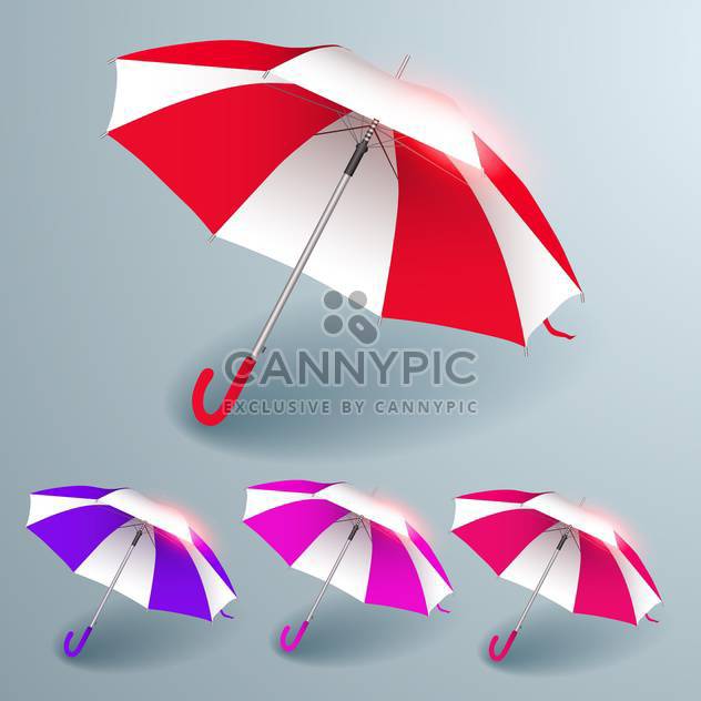 Vector set of colorful umbrellas on grey background - vector gratuit #130174 