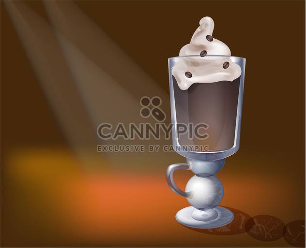 Vector illustration of cappuccino in glass - Free vector #130204