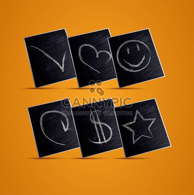 vector illustration of chalkboard icons background - vector gratuit #130254 