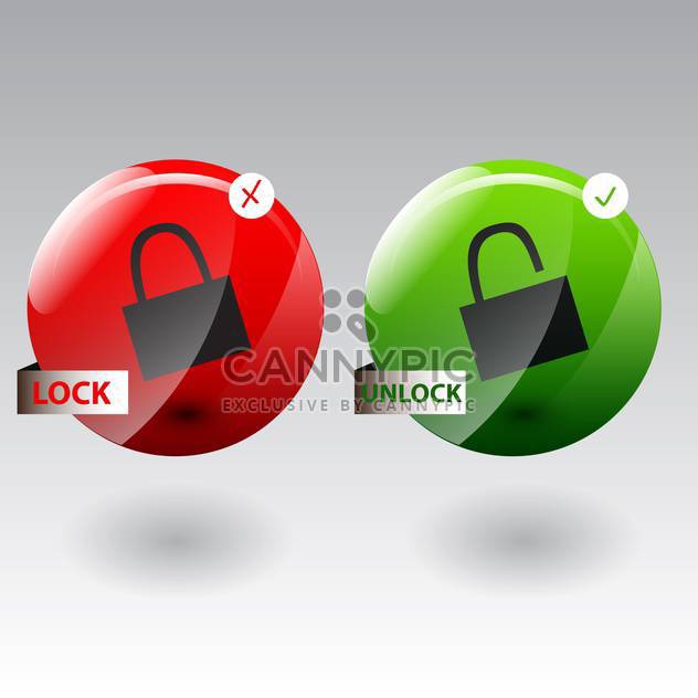Vector illustration of security concept with locked and unlocked pad lock - Kostenloses vector #130624