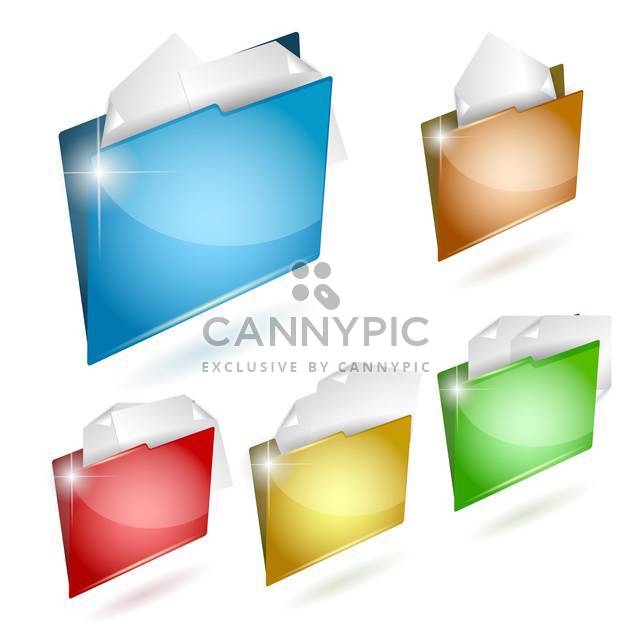 vector illustration of colorful business folders icon set - vector #130774 gratis