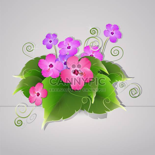 Vector flowers illustration on grey background - Free vector #131144