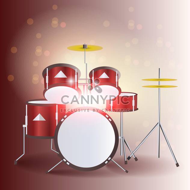 Red drum kit vector illustration - Free vector #131354