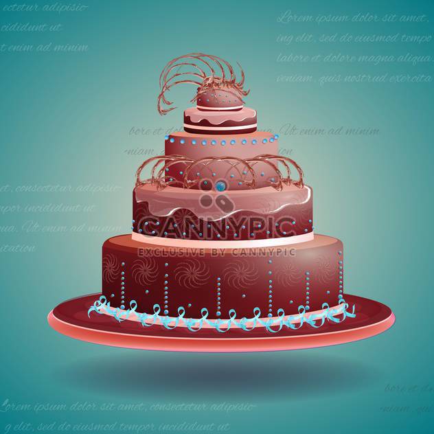 Cute and tasty birthday cake illustration - бесплатный vector #131514