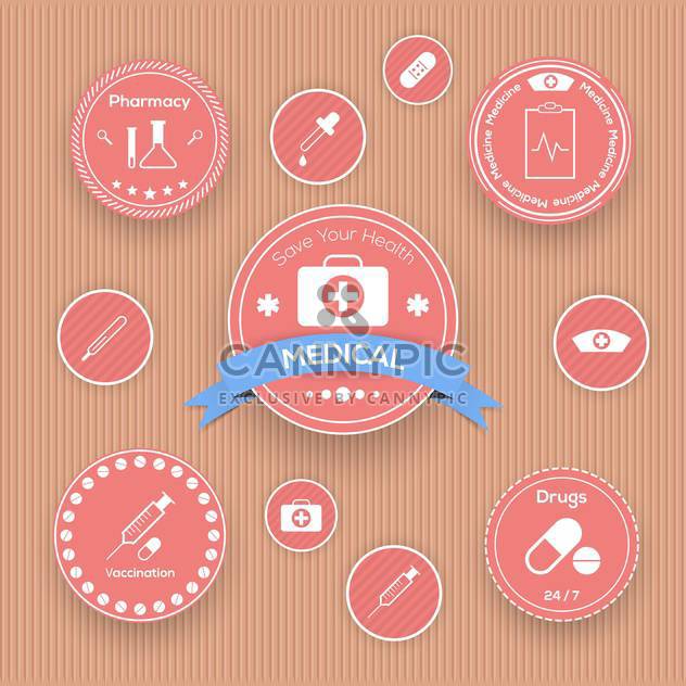 Vector medical icons set in vintage style - Free vector #131544