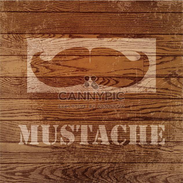Vector grunge wooden background with mustaches - vector gratuit #131784 