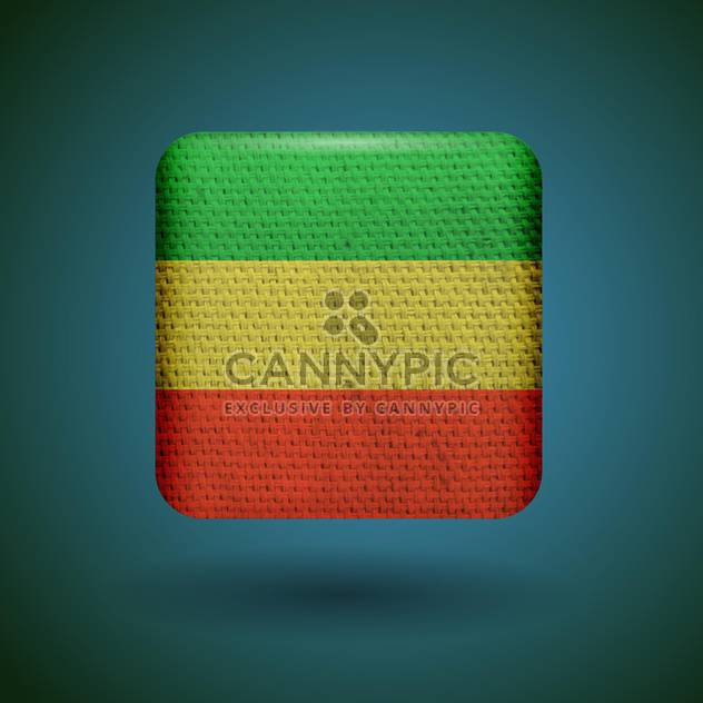Rastafarian reggae flag with fabric texture vector icon - vector gratuit #131804 