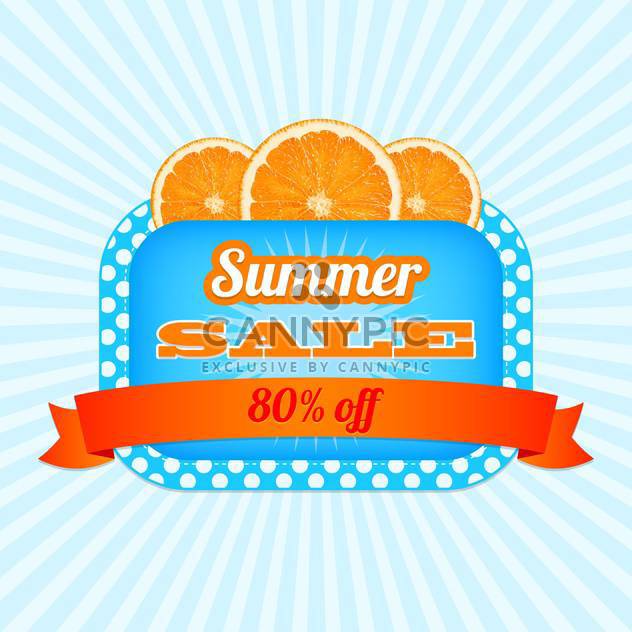 Summer sale icon with orange slices on striped background - vector #131954 gratis