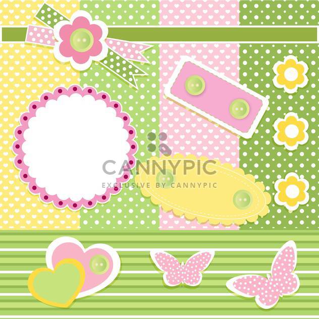 Vector set of cute frames with floral background - Free vector #132094